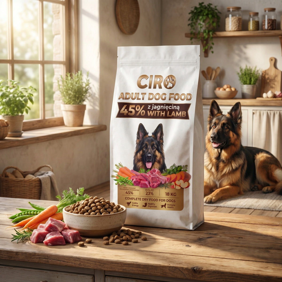 Dry dog food with lamb CIRO 18 kg Adult Dog with Vitamins Packaging status original