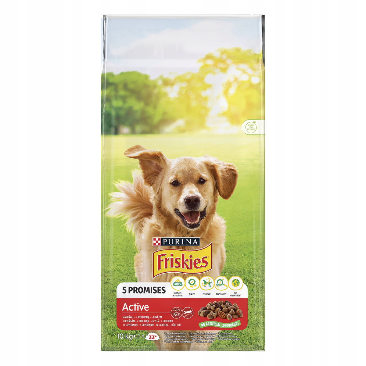 Dry food Friskies beef for active dogs 10 kg Brand Friskies