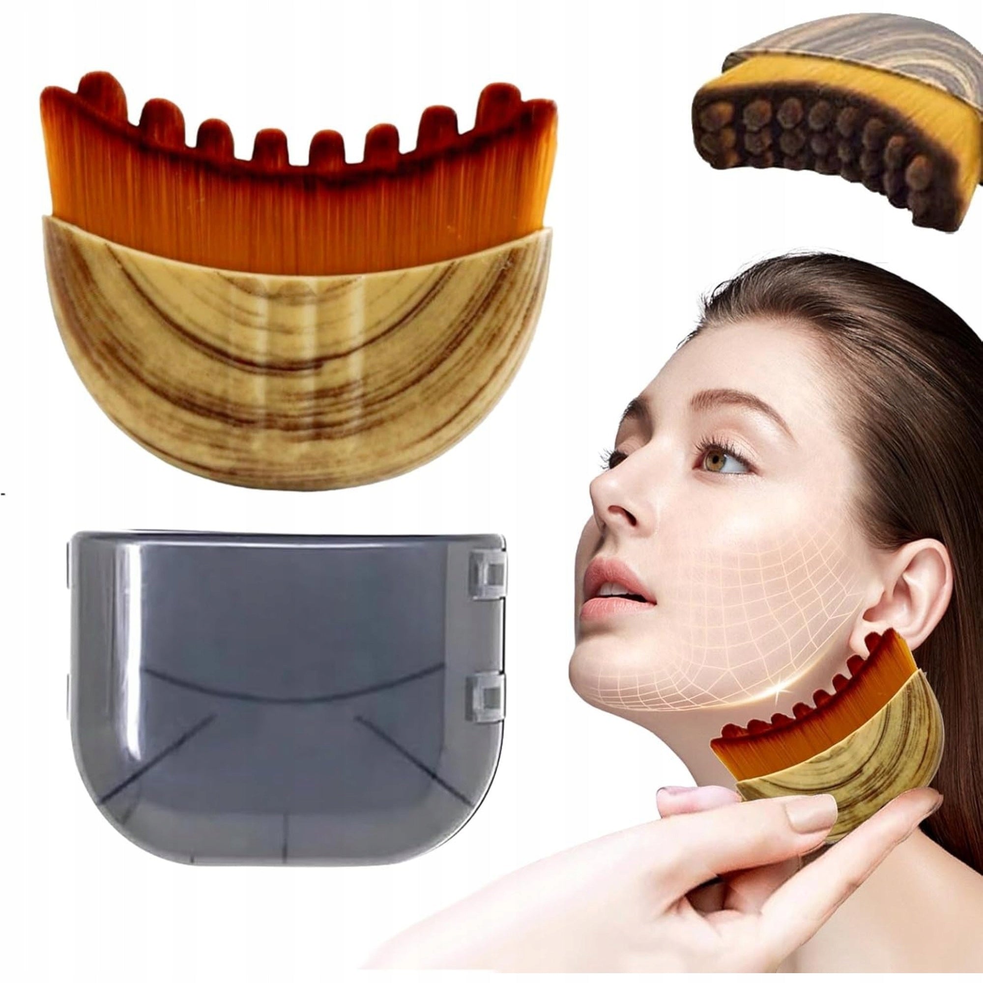 Dry lymphatic contour facial brush soft set portable beauty tool