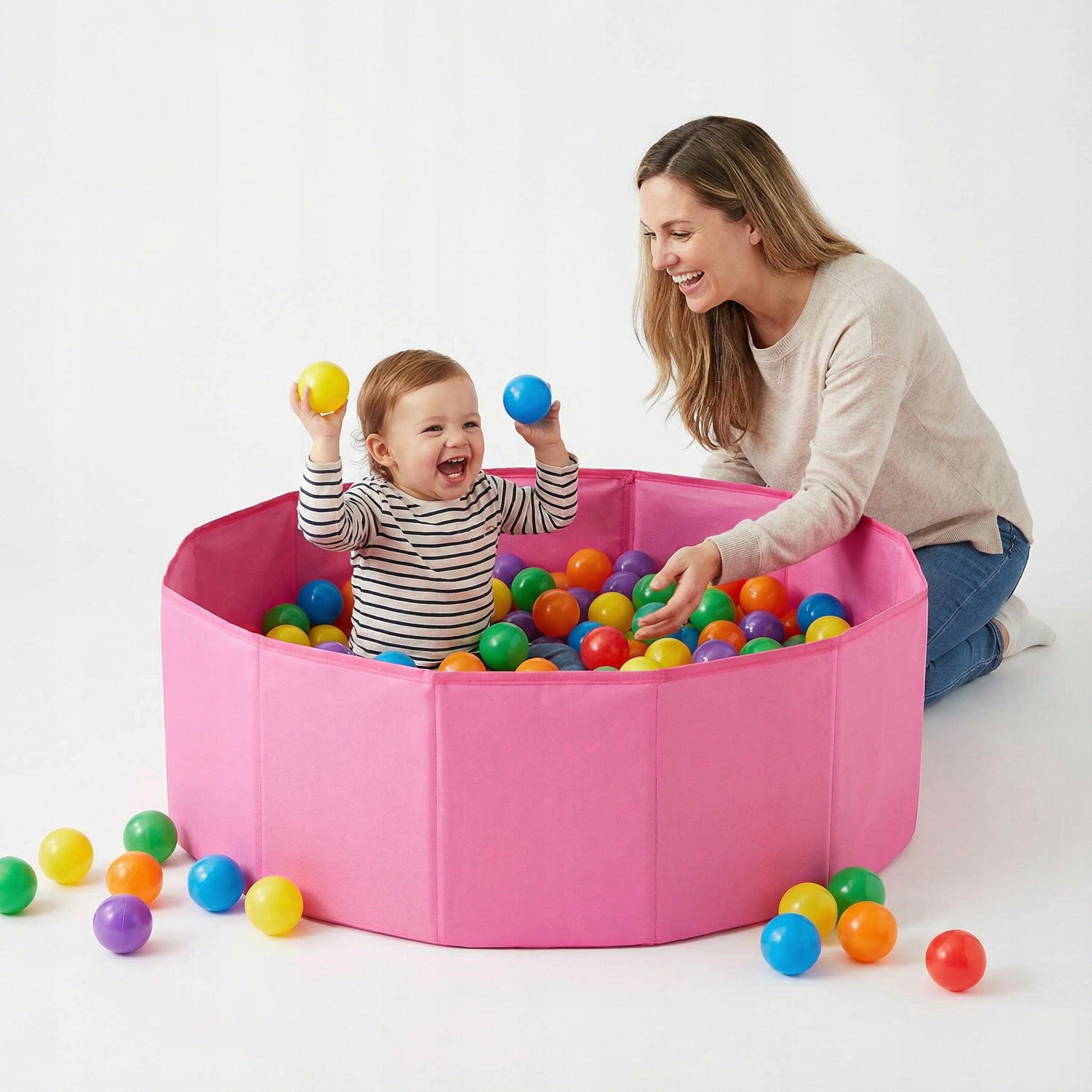 Dry pool folding playpen pink For Children 80x23 Selonis BS-100X empty EAN (GTIN) 5902687441709