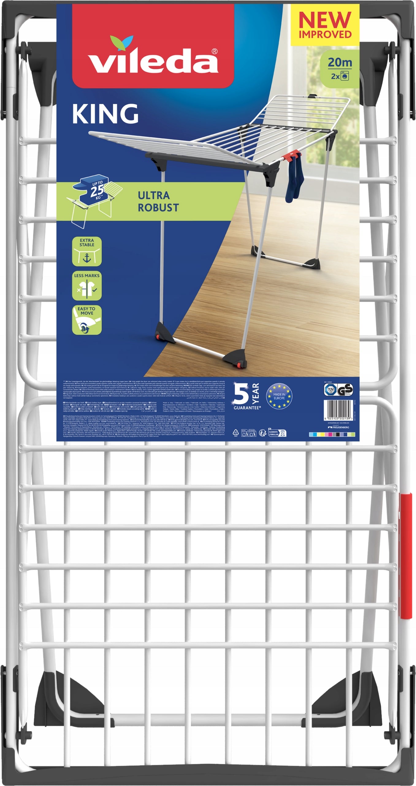 Dryer Vileda King Washing Underwear Thicker Rods Holds Up to 25kg Manufacturer code Suszarka Vileda King Na Pranie Grubsze Pręty
