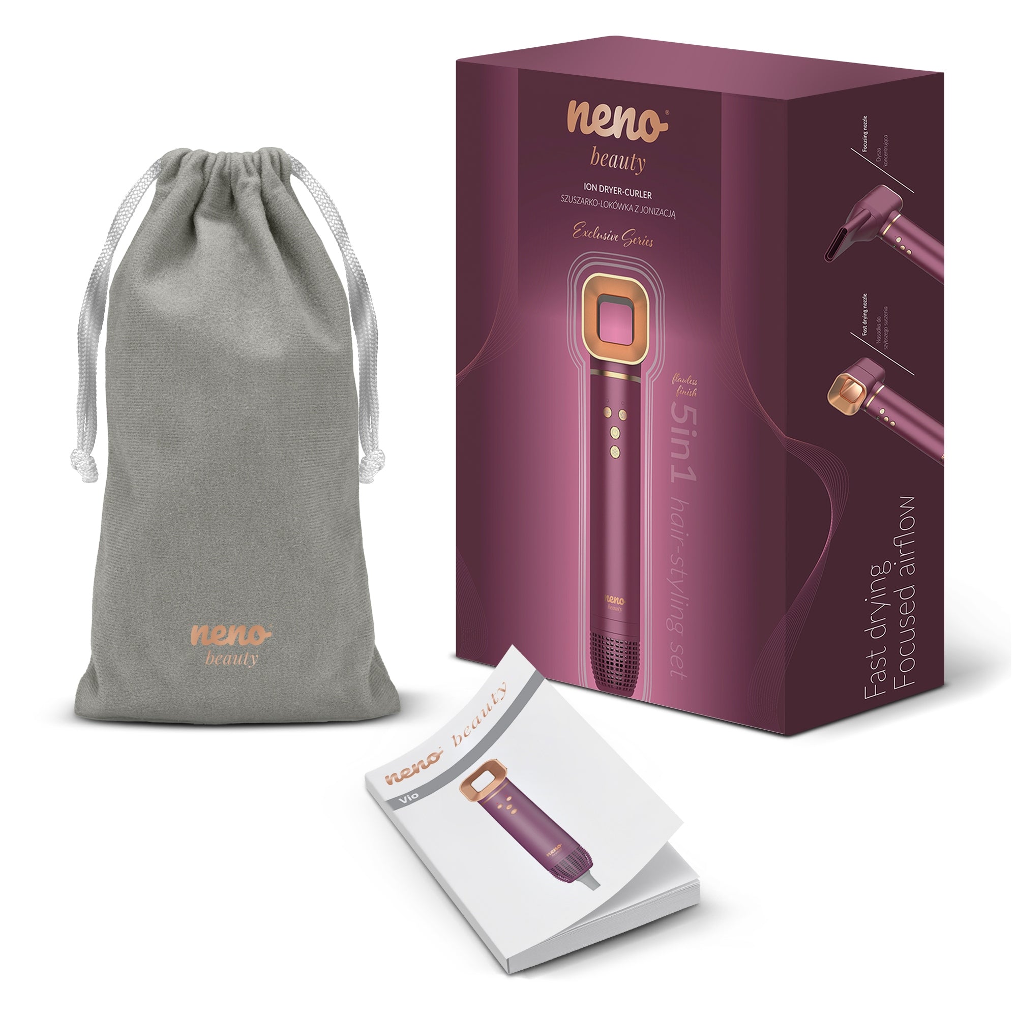 Dryer curling iron with ionization Neno Beauty VIO Brand Neno