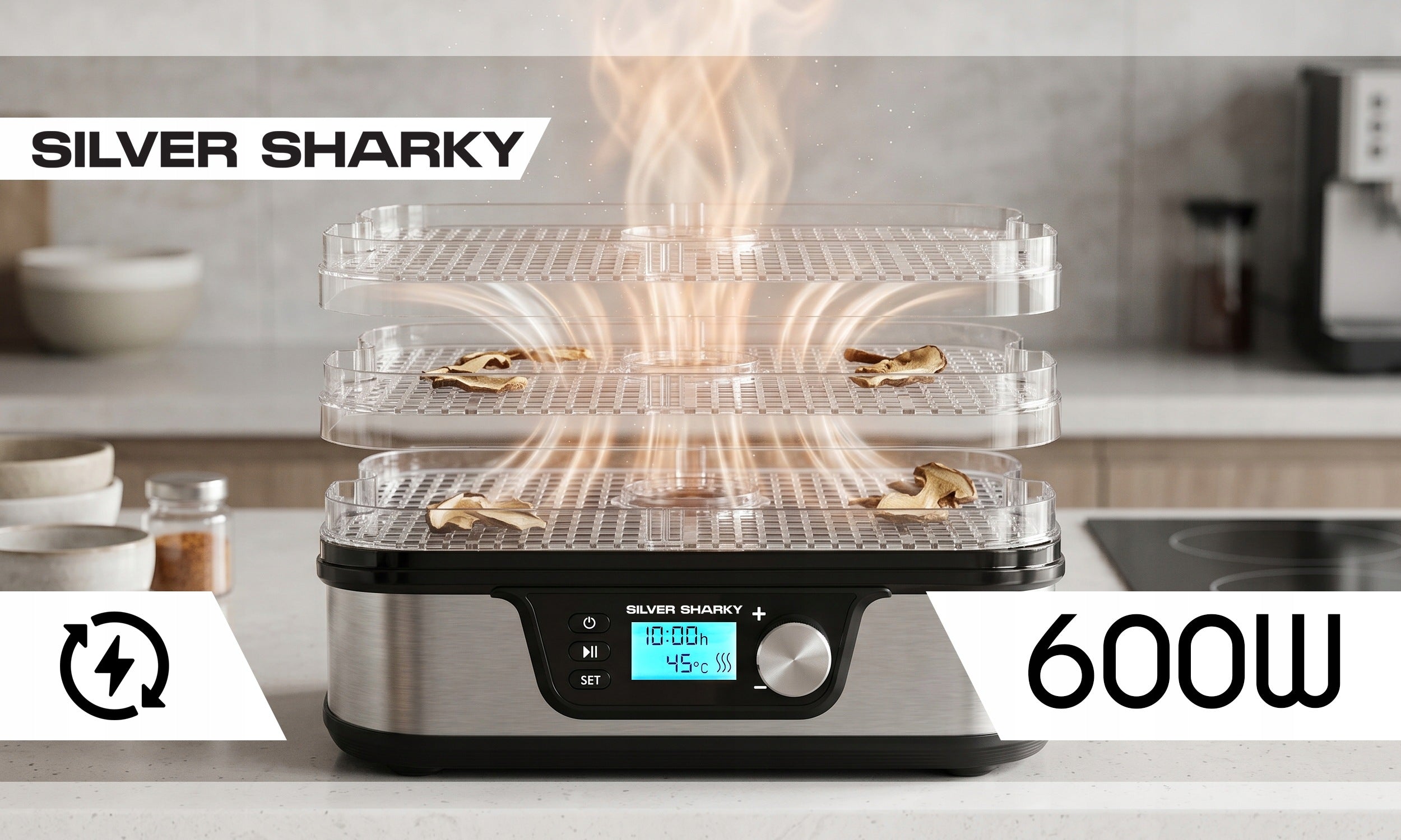 Dryer for mushrooms vegetables and fruits large + TIMER + THERMOCOUPLE 600W Manufacturer code SUSZARKA DO GRZYBÓW REGULACJA TIMER 600w FDP1