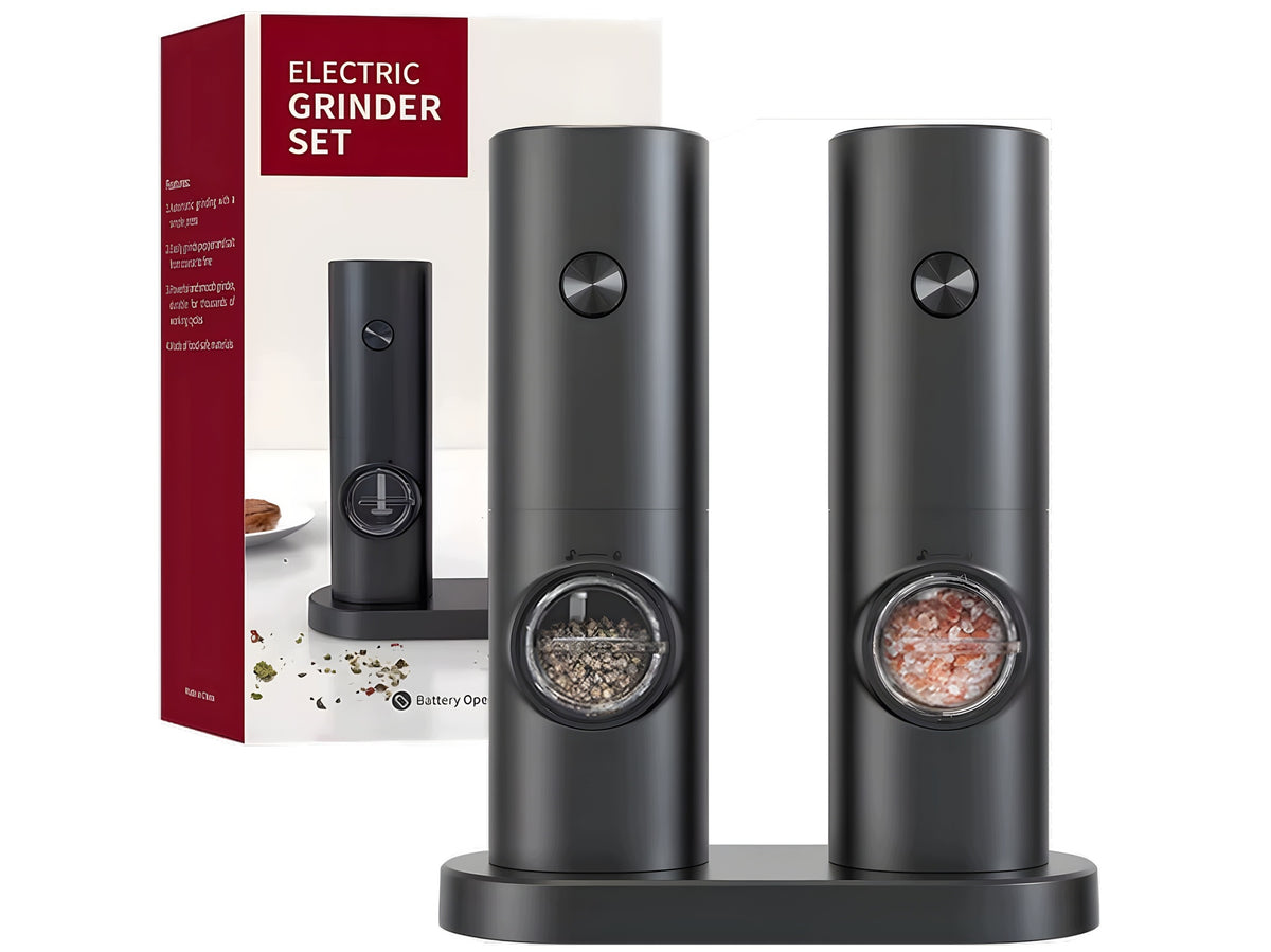 Dual Electric Grinder for Salt and Pepper, Spices, Battery Operated Herbs Packaging status original