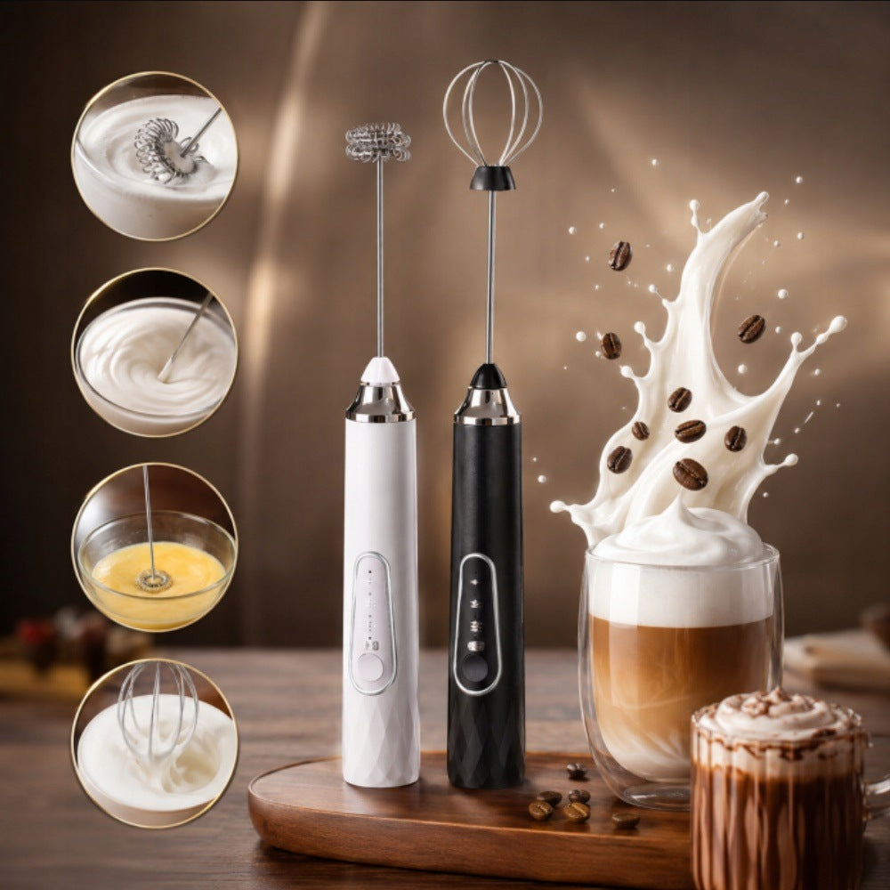 Dual-head milk frother, USB rechargeable, white Manufacturer code 6979916251247