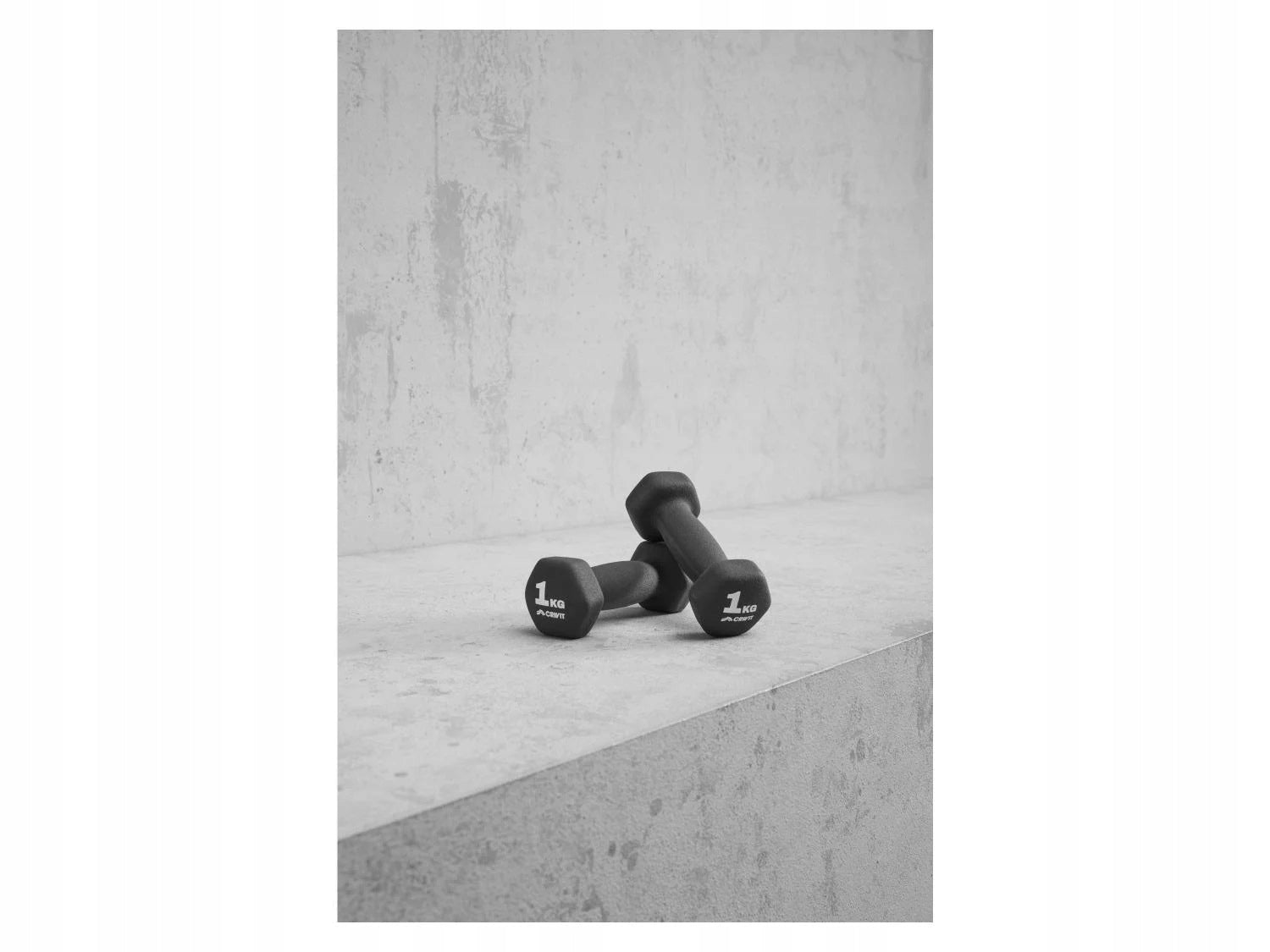 Dumbbell Set 2 x 1 kg Exercise Dumbbells Training Weights with PVC Coating Brand Crivit