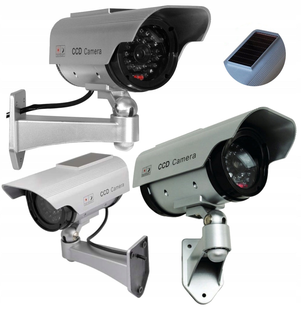 Dummy Outdoor Solar CCTV Camera Monitoring Flashing LED