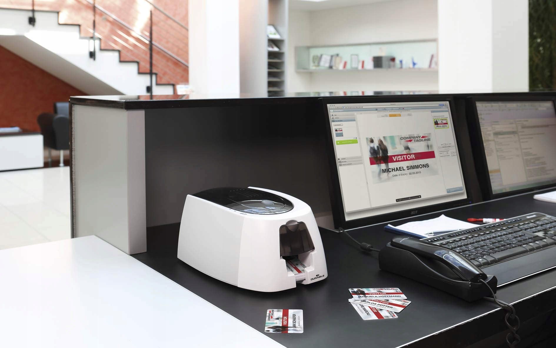 Durable Duracard Id 300 Card Printer, 100 Cards, White/Black Manufacturer Durable