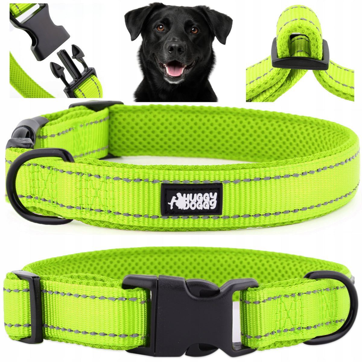Durable reflective dog collar HUGGY DOGGY adjustable Shepherd L
