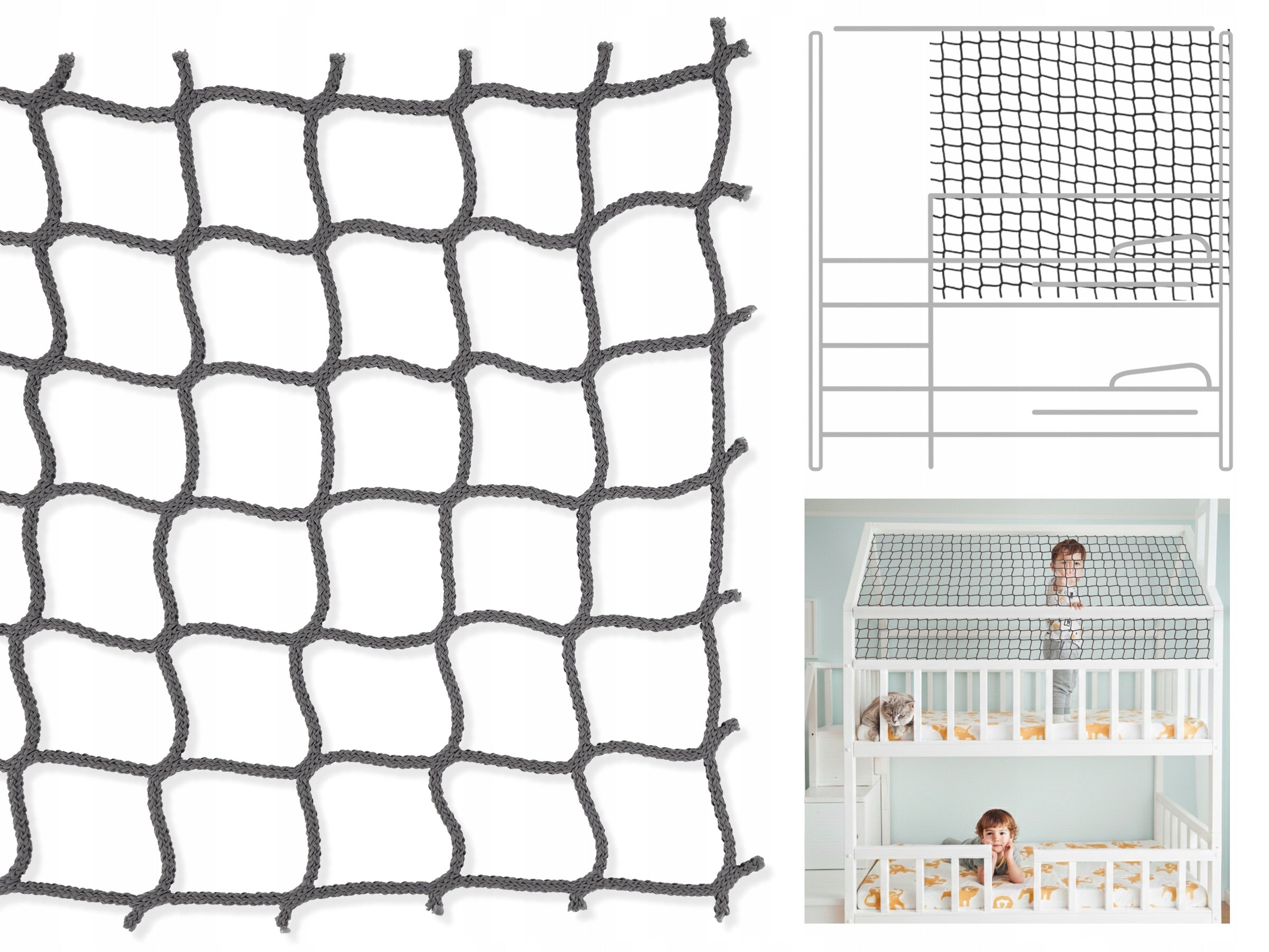 Durable safety net for window stair railing - 150x400cm