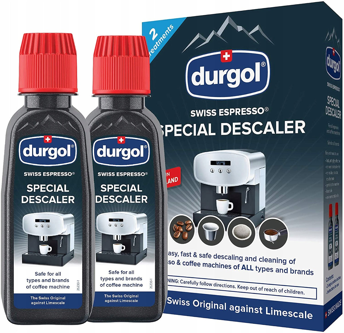 Durgol Swiss Espresso Descaler for Espresso Machine 2x125 ml Original