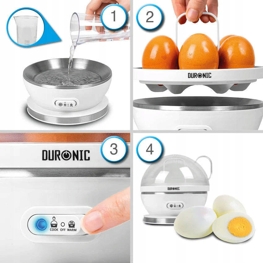 Duronic EB27 WE Egg Cooker 7 Eggs 400W Steamed Omelettes Packaging status original