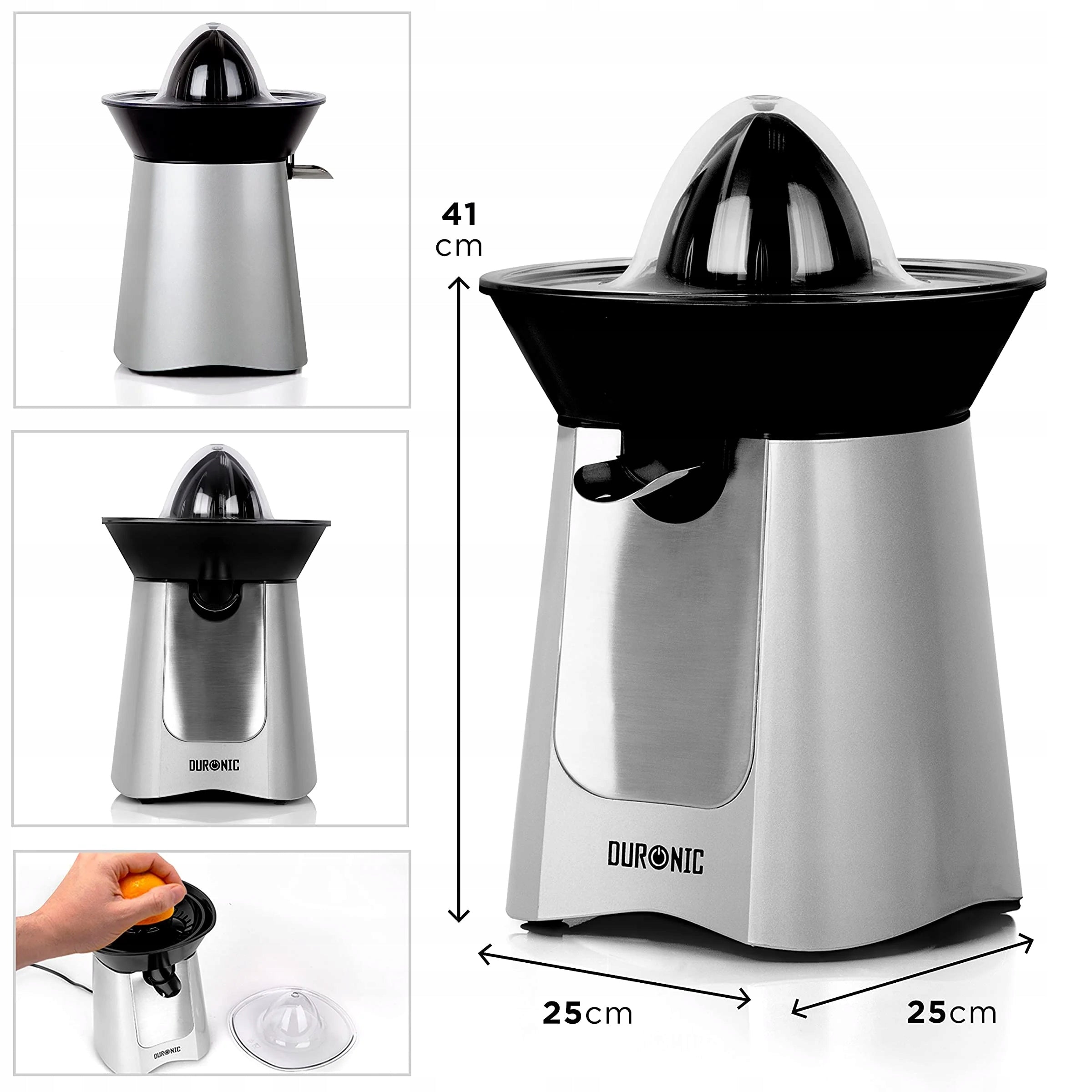Duronic JE6 SR Lemon Citrus Juicer 100 W Orange Juicer Power rating 100 W