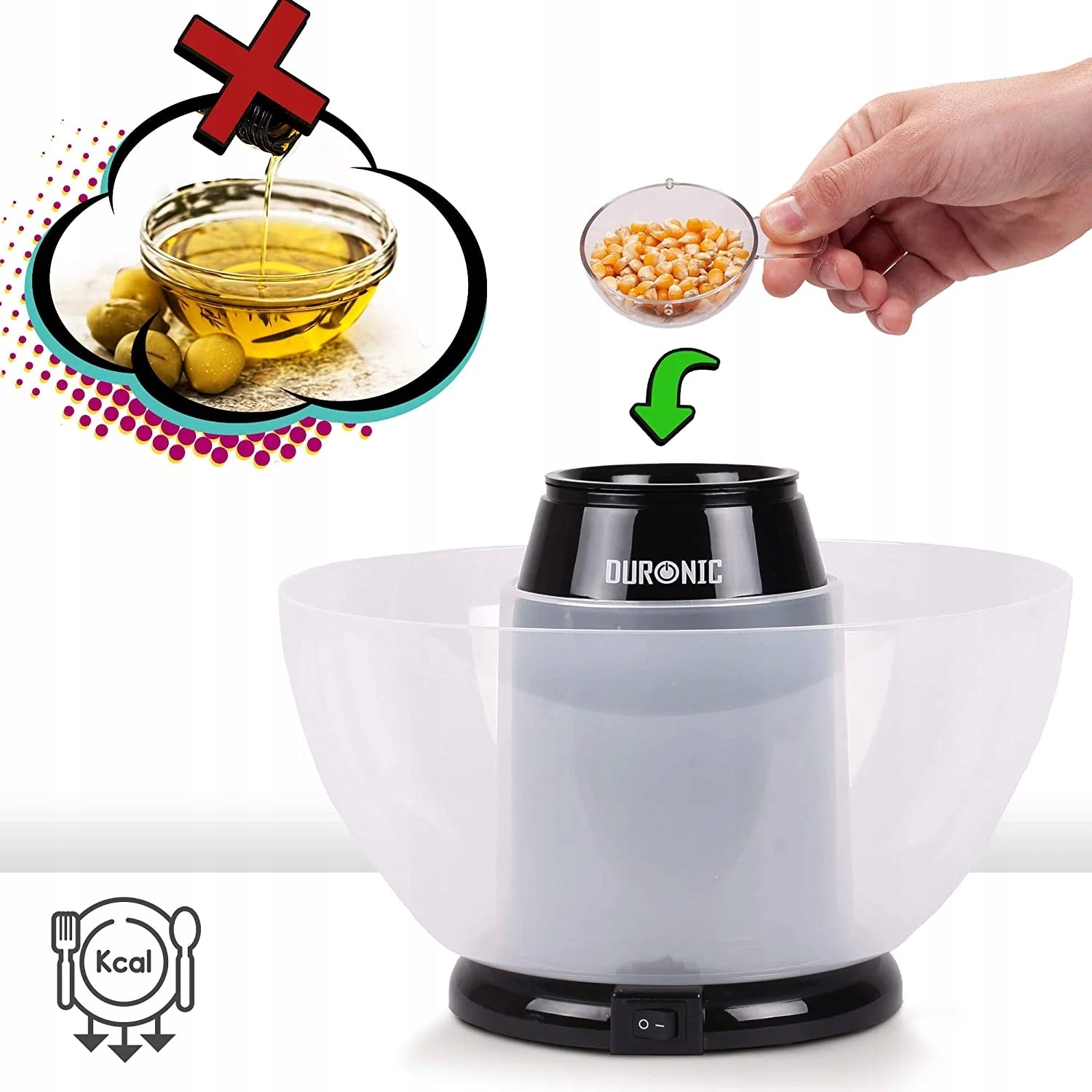 Duronic POP50 BK popcorn machine automatic 1200W EAN (GTIN) 5056311900619