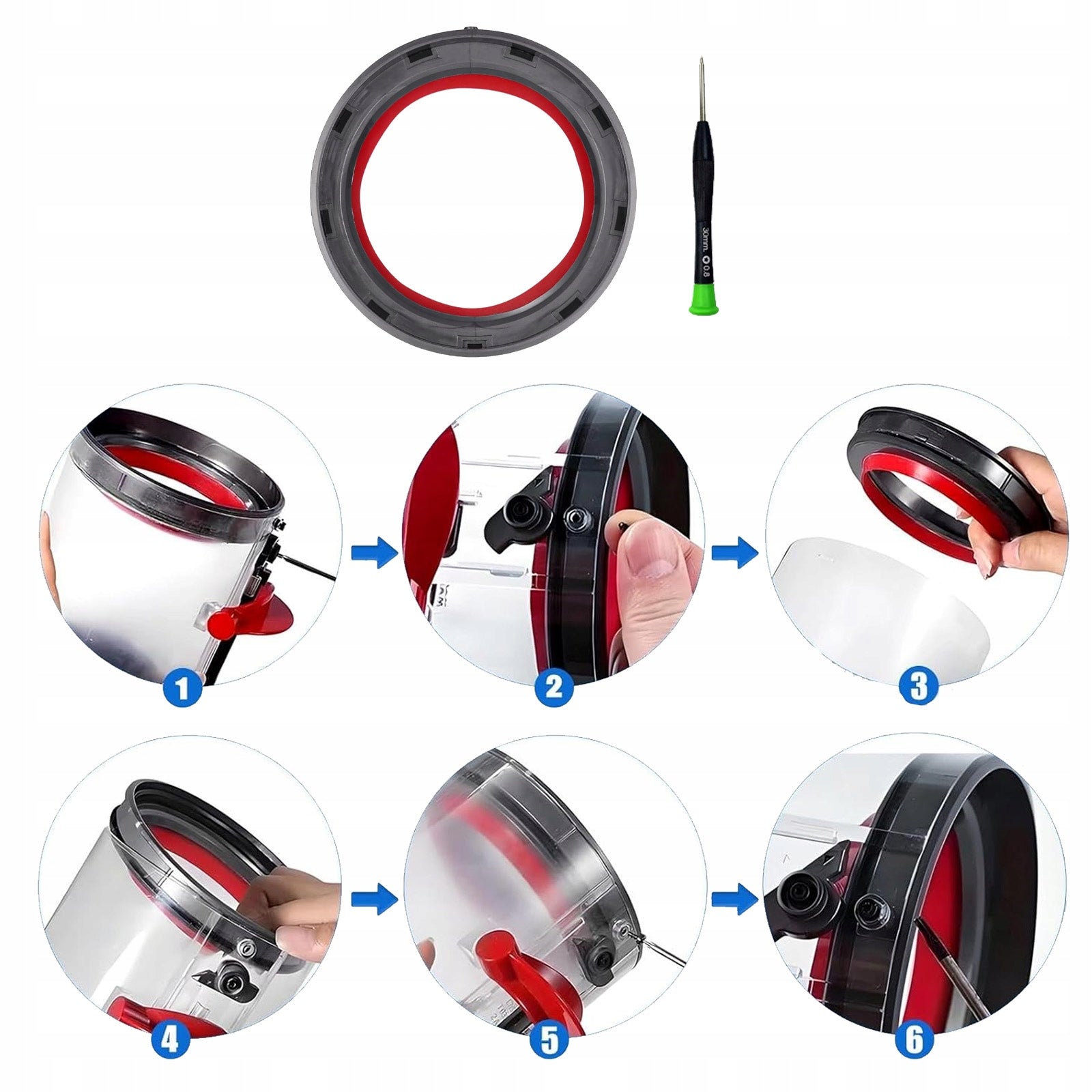 Dust Bin Tank Seal / Sealing Ring for Dyson V11 V15 Absolute Detect Manufacturer Idea Nord