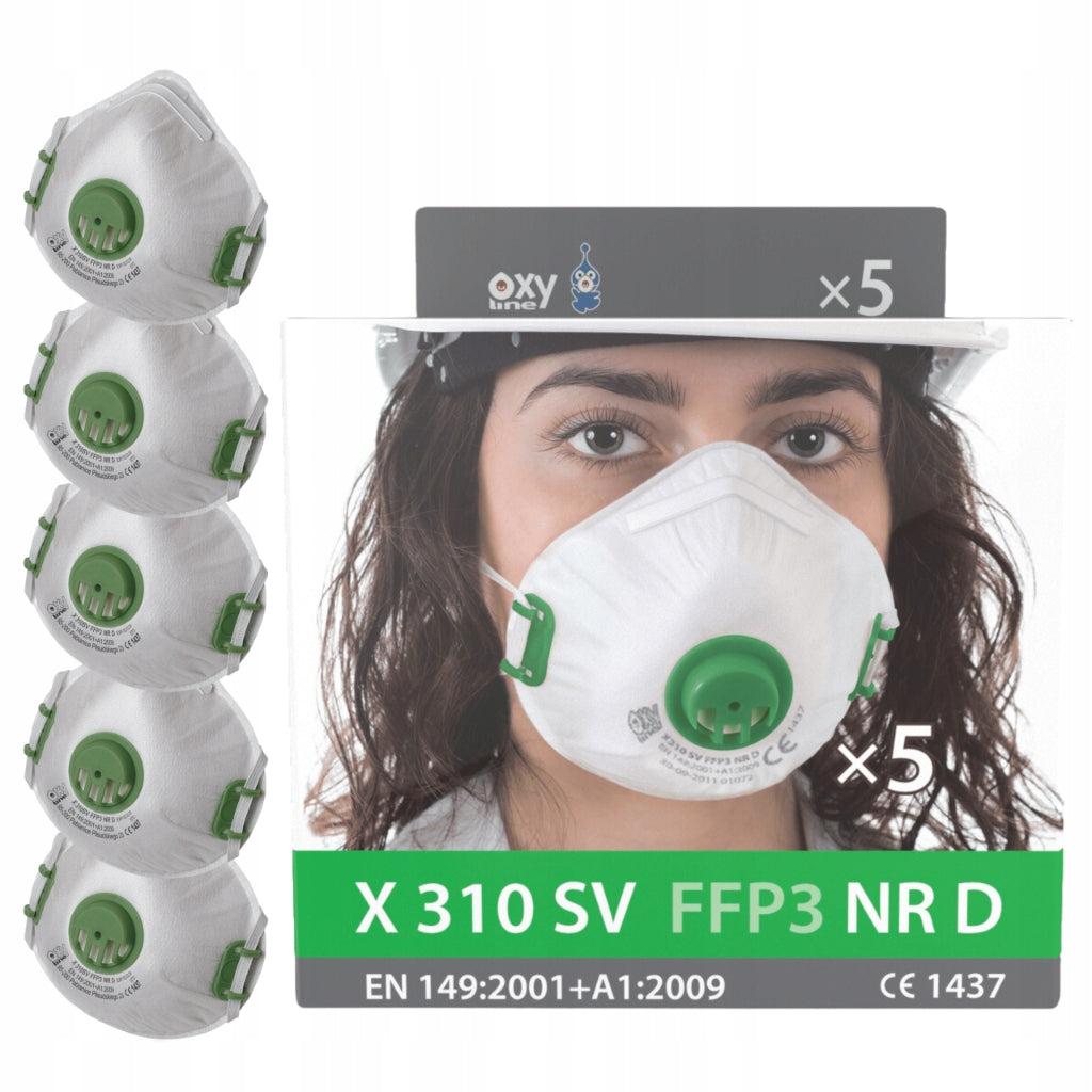 Dust Mask P3 FFP3 Construction , Asbestos , Wool , Industry 5 pieces