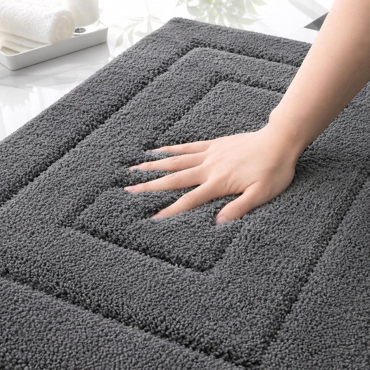 Dywanik Łazienkowy 80x50 Miękki Chłonny Szybkoschnący Antypoślizgowy Manufacturer code Bathroom mat
