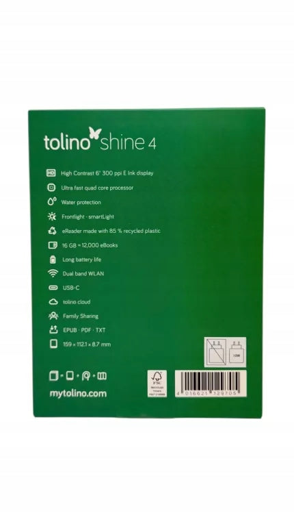 E-BOOK READER TOLINO SHINE 4 6" BLACK-BLUE 16 GB Model Shine