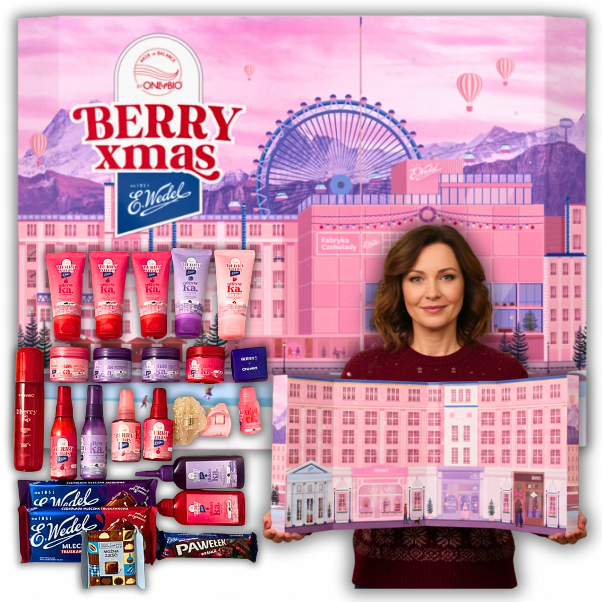 E.WEDEL ONLY BIO ADVENT CALENDAR FOR WOMEN 24 WINDOWS WITH COSMETICS