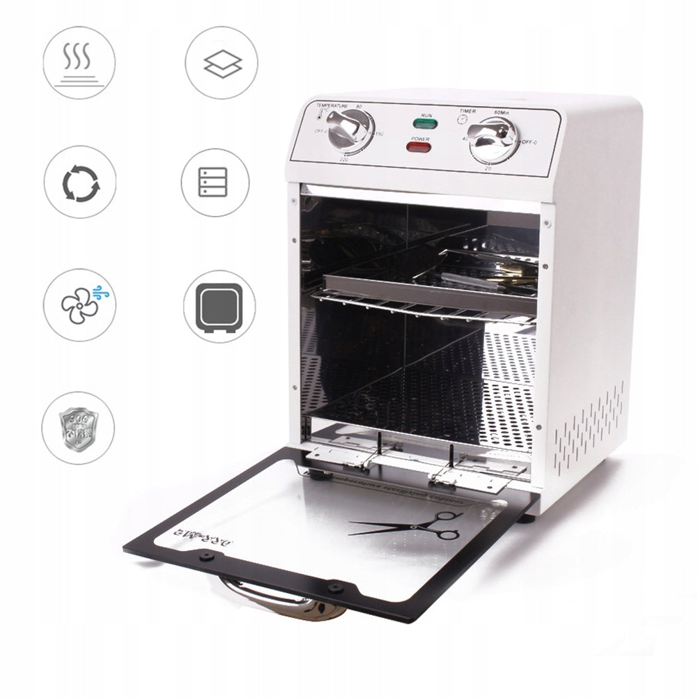 EASY-USE WHITE STERILIZER CABINET FOR HAIRDRESSING AND MANICURE TOOLS Kind dry heat