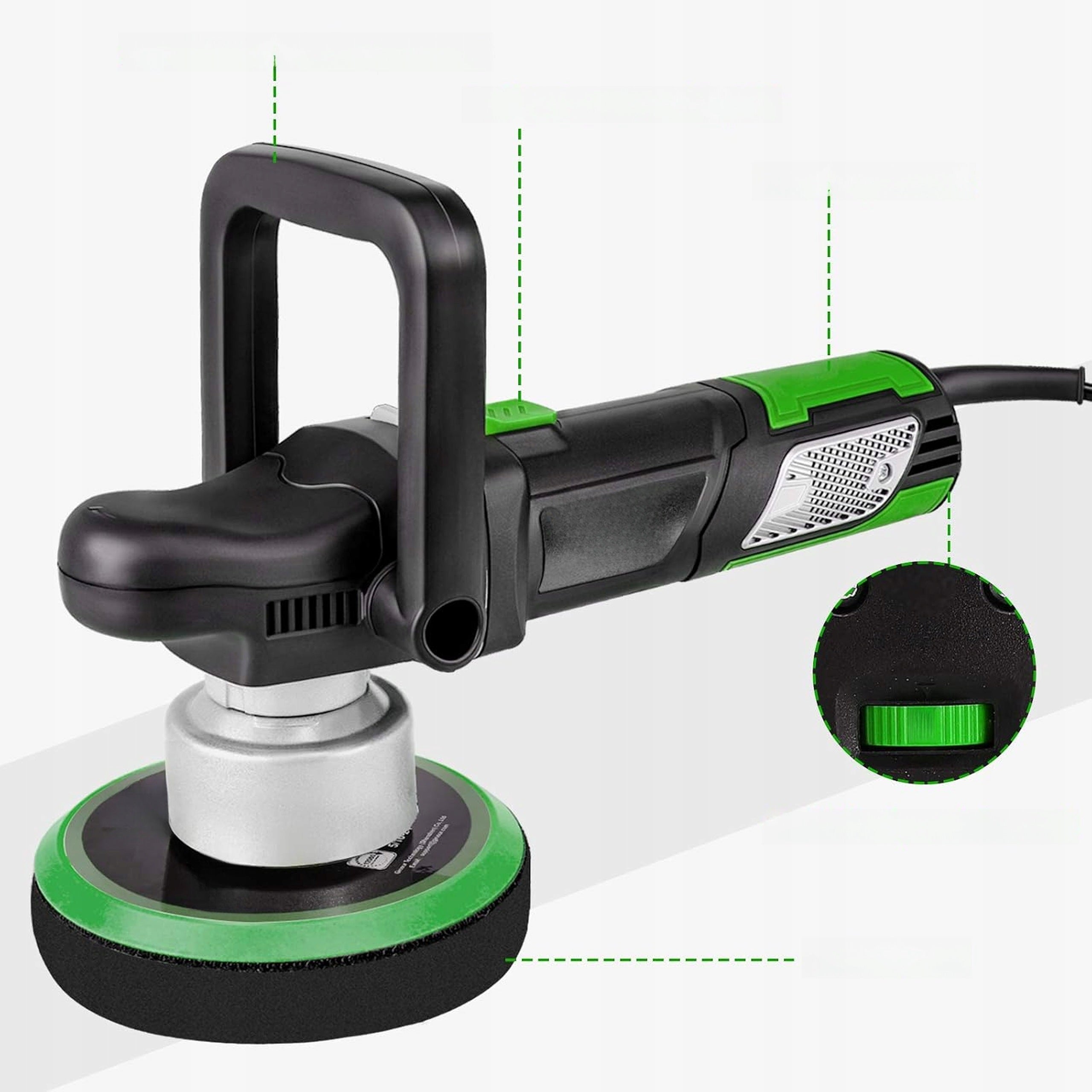 ECCENTRIC ELECTRIC POLISHER 900W GINOUR 6 FOR CAR 150MM HIT SET Packaging status original