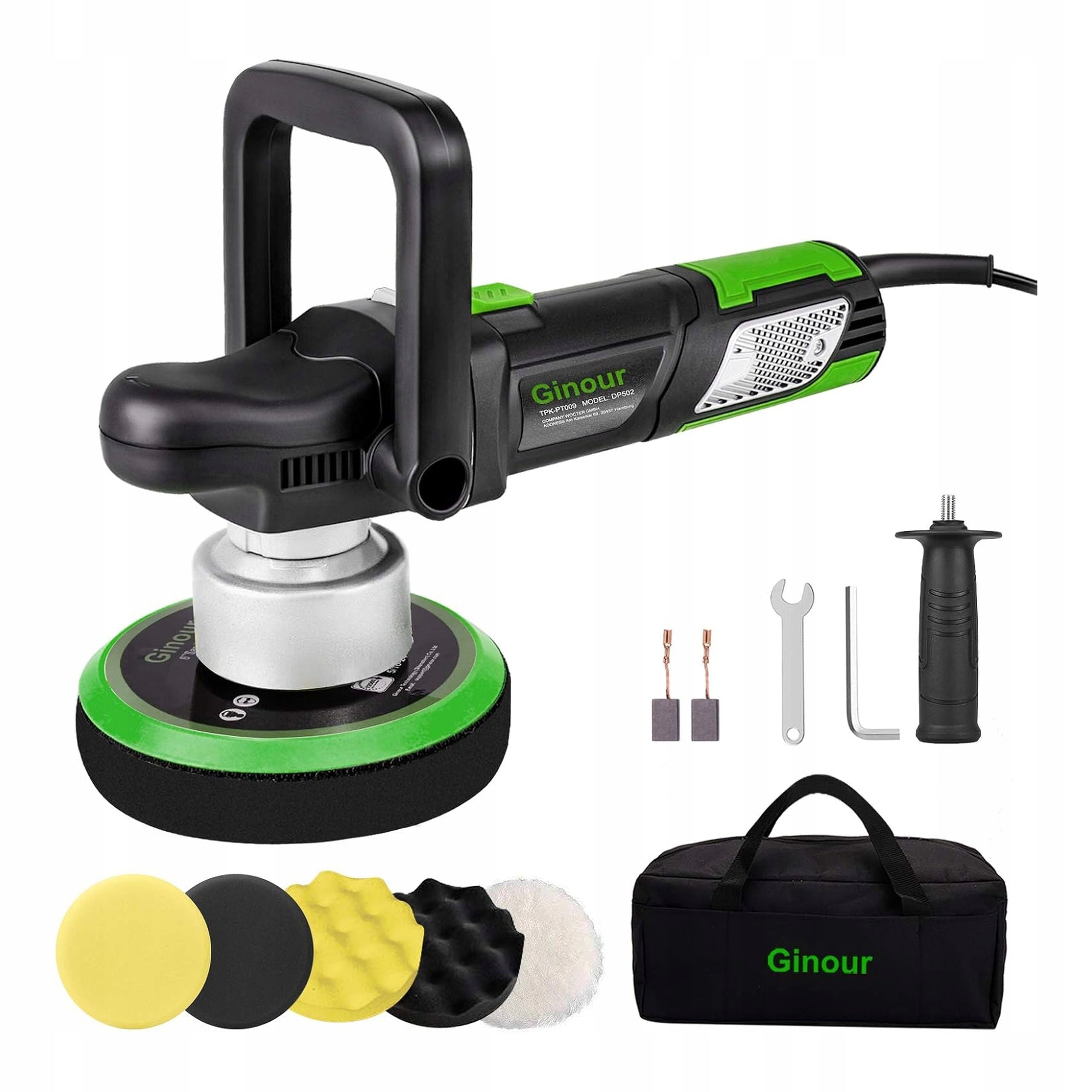 ECCENTRIC ELECTRIC POLISHER 900W GINOUR 6 FOR CAR 150MM HIT SET