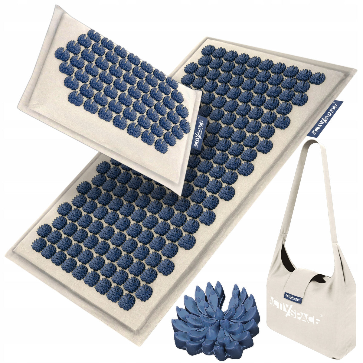 ECO ACUPRESSURE MAT FOR MASSAGE WITH SPIKES HEALTH RELAXING + PILLOW