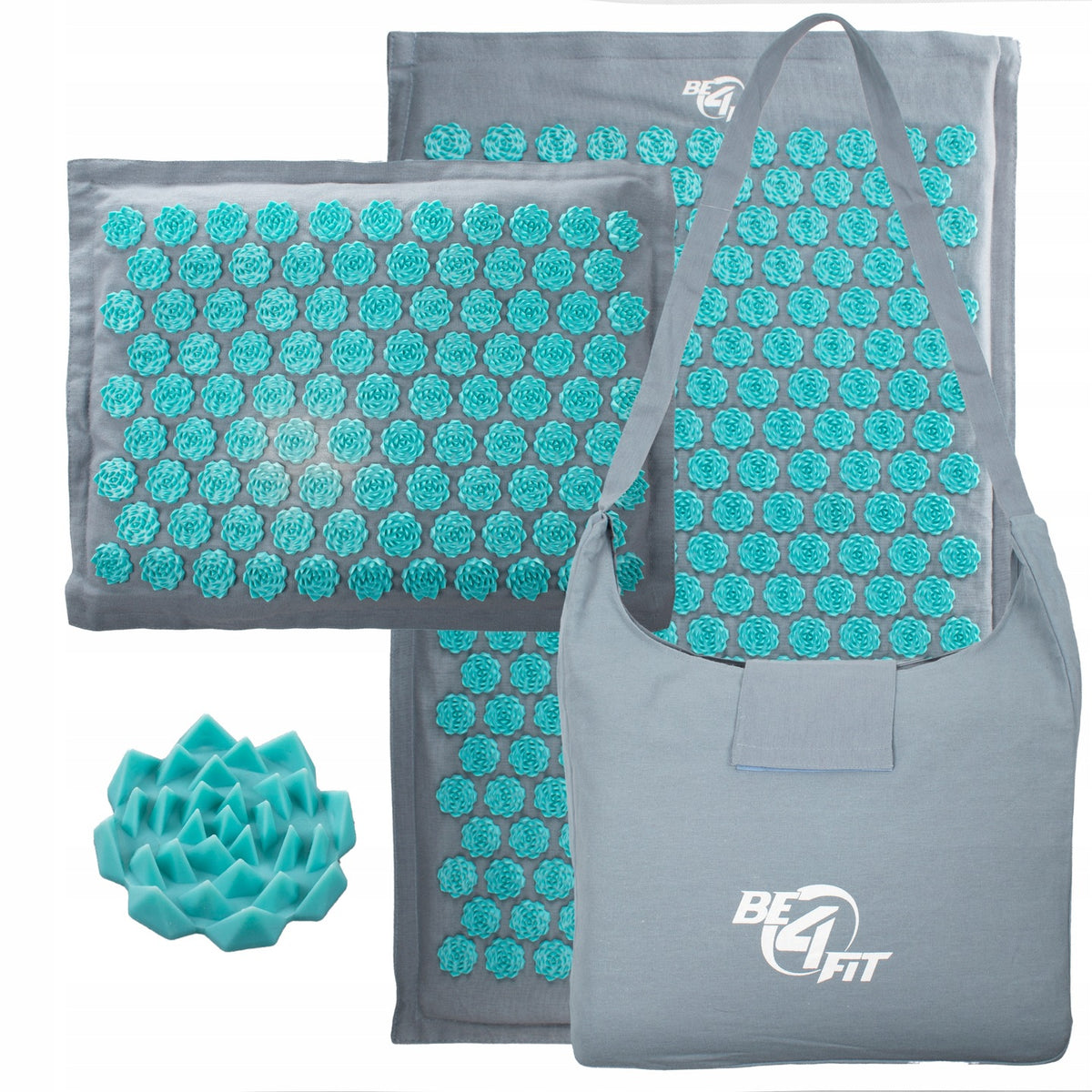 ECO ACUPRESSURE MAT WITH SPIKES + MASSAGE PILLOW STIMULATING RELAXATION Brand Be4Fit