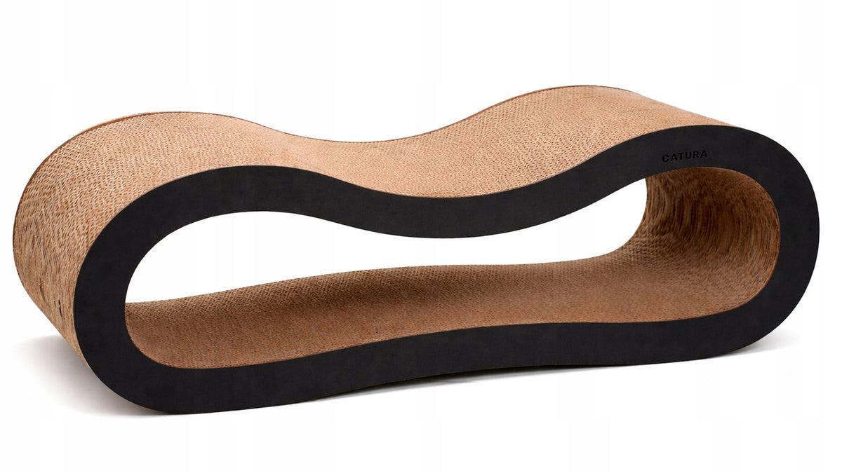 ECO-FRIENDLY Cat Scratcher Cardboard WAVE lounger CATURA BLACK LARGE Manufacturer code CATURA DRAP DUZY BLK