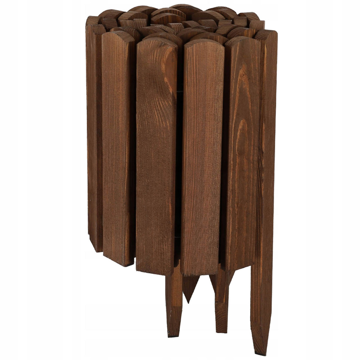EDGING GARDEN PALISADE 200X30CM LAWN FENCE HAMMERED BROWN WOOD