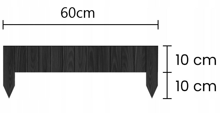 EDGING GARDEN PALISADE FENCE WOODEN LAWN HAMMERED GRAPHITE Manufacturer Chill