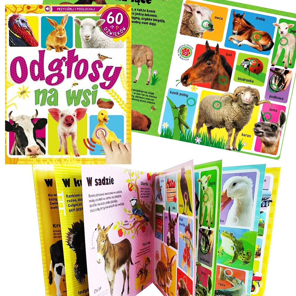 EDUCATIONAL BOOK ANIMAL SOUNDS VILLAGE 60 SOUNDS