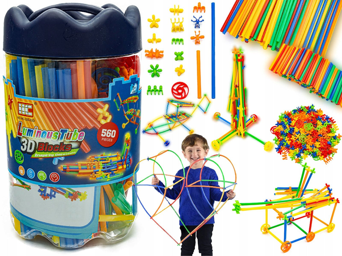 EDUCATIONAL BUILDING BLOCKS FOR CHILDREN STRAWS STICKS SET 560el EAN (GTIN) 5903839611094