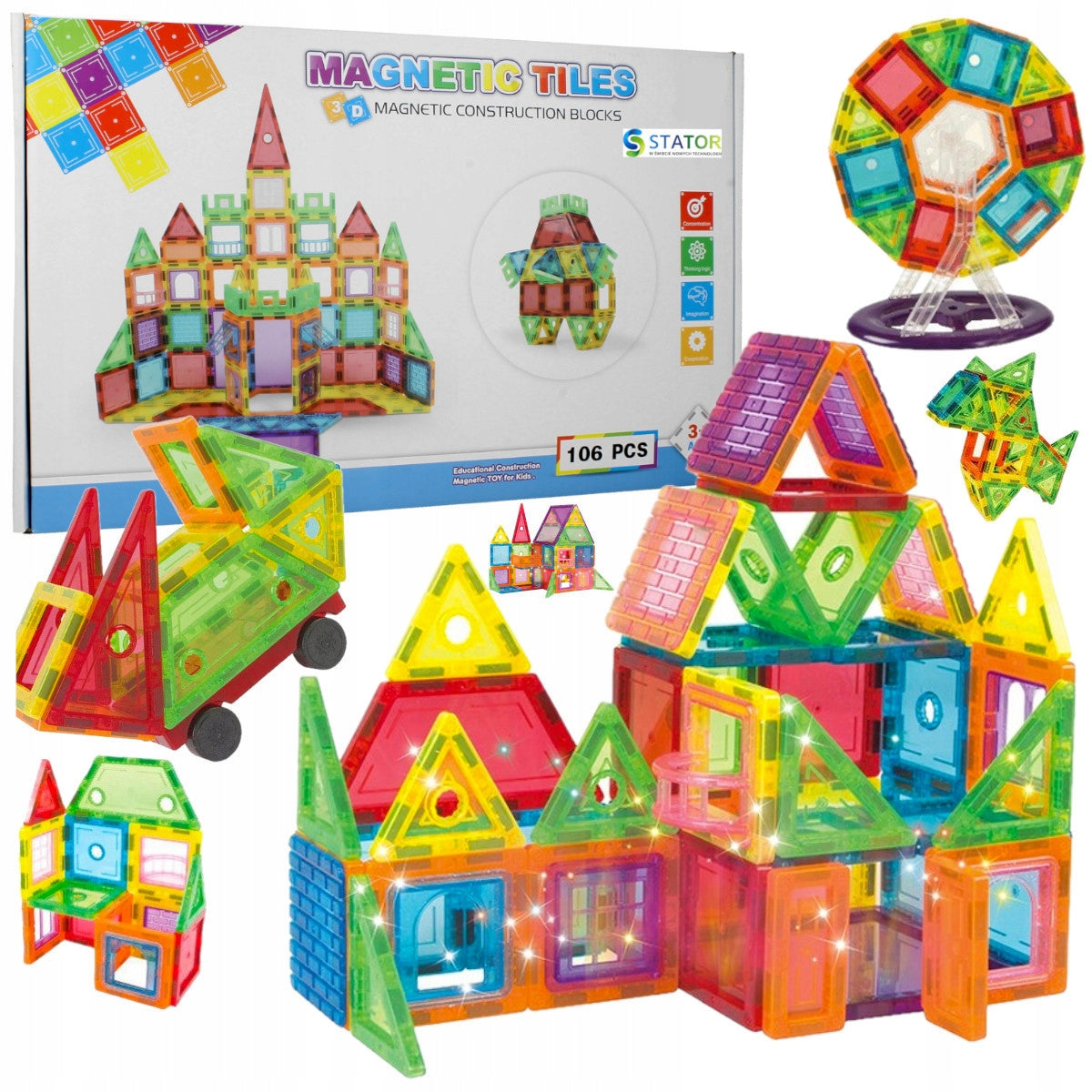 EDUCATIONAL BUILDING BLOCKS SET XXL 106 EL EAN (GTIN) 5906516621607