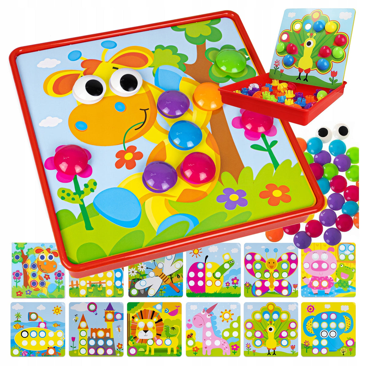 EDUCATIONAL BUTTON PUZZLE FOR CHILDREN MOSAIC 58 EL TOY MONTESSORI