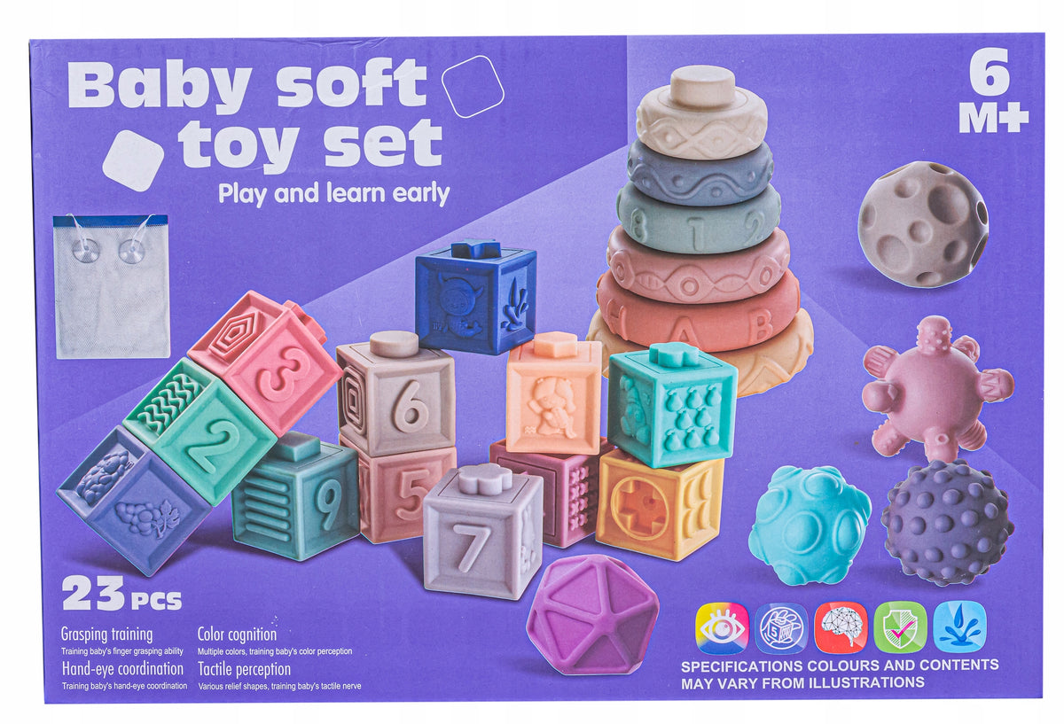 EDUCATIONAL Brick Set SENSORY TOY Soft BLOCKS Ball Tower 23 Brand ChRLD