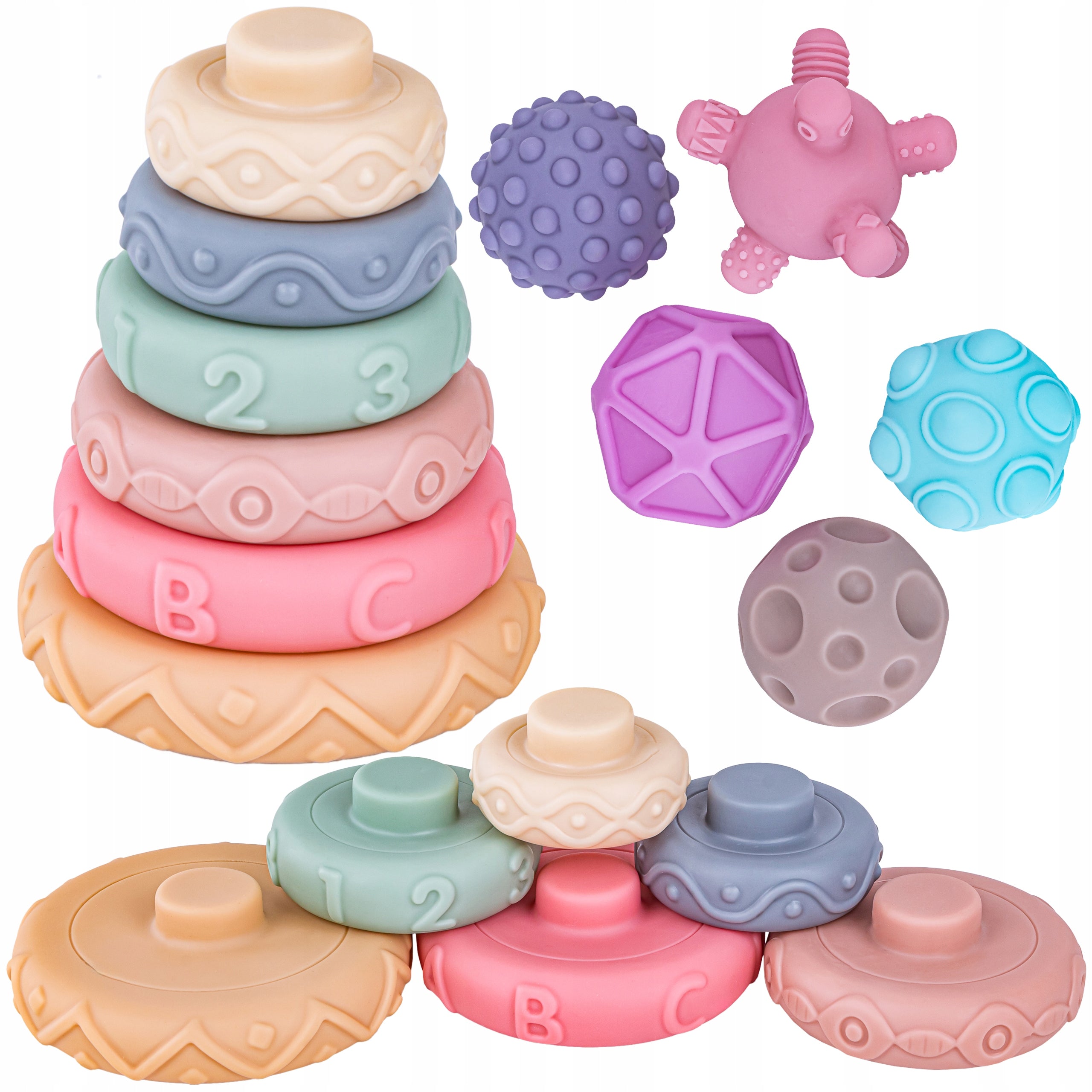 EDUCATIONAL Brick Set SENSORY TOY Soft BLOCKS Ball Tower 23 Kid's age 6+ months