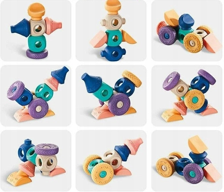 EDUCATIONAL Brick Set SENSORY TOY Soft BLOCKS Figures 13 pcs Brand DK