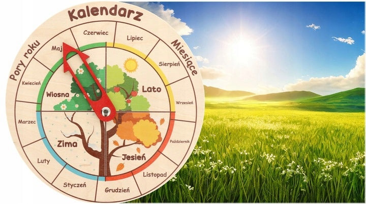 EDUCATIONAL CALENDAR SCHOOL WOODEN THERMOMETER WEATHER SEASON METEO PL EAN (GTIN) 5904689110751