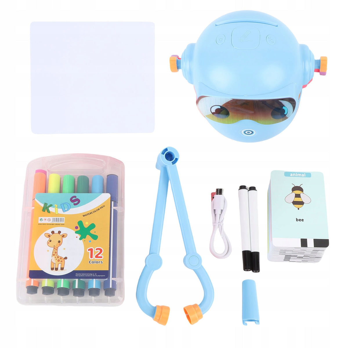 EDUCATIONAL DRAWING ROBOT 100 CARDS 12 MARKERS FOR CHILDREN Brand no brand