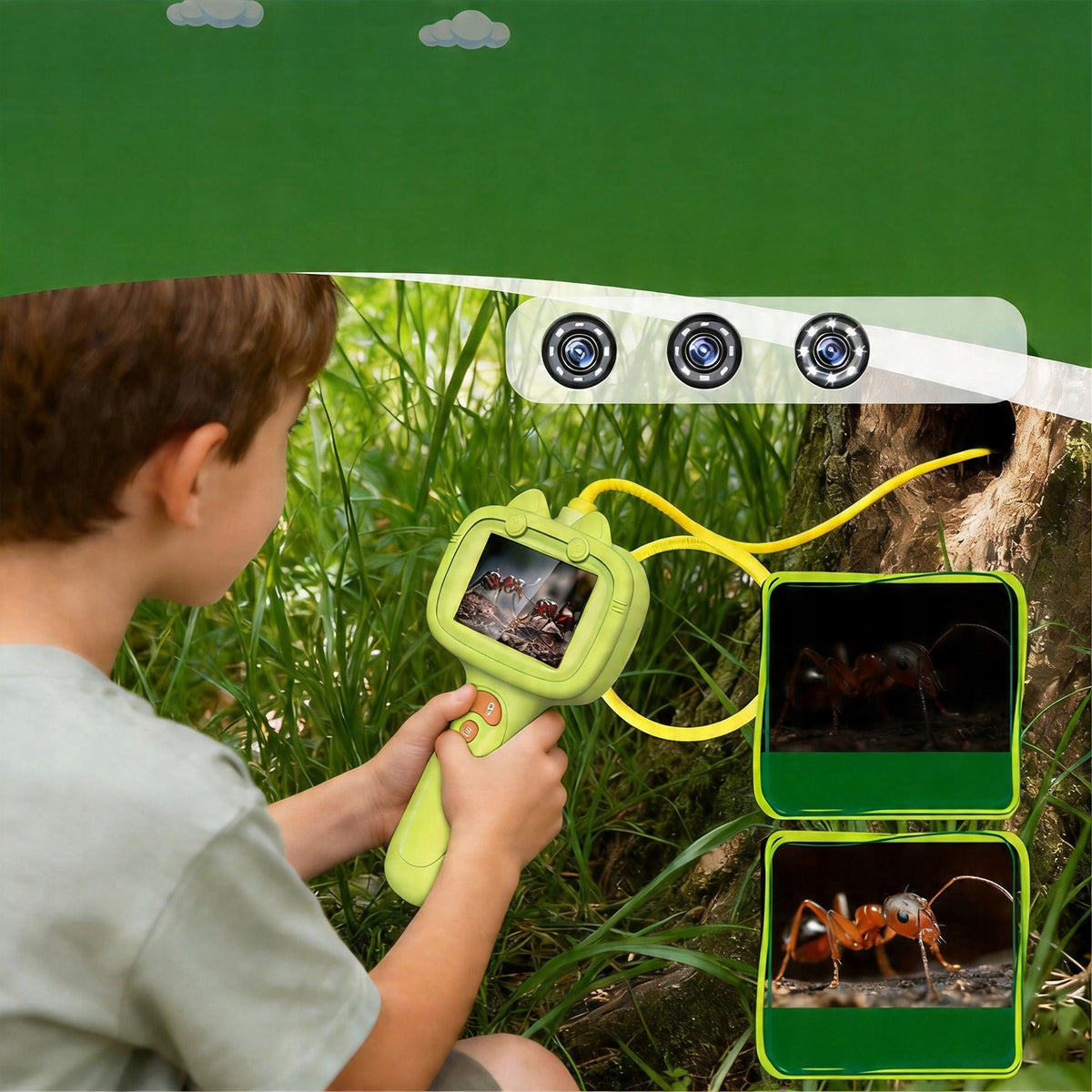 EDUCATIONAL ENDOSCOPE IP67 WITH SCREEN 2,4" STEM TOY GIFTS FOR CHILDREN Packaging status original