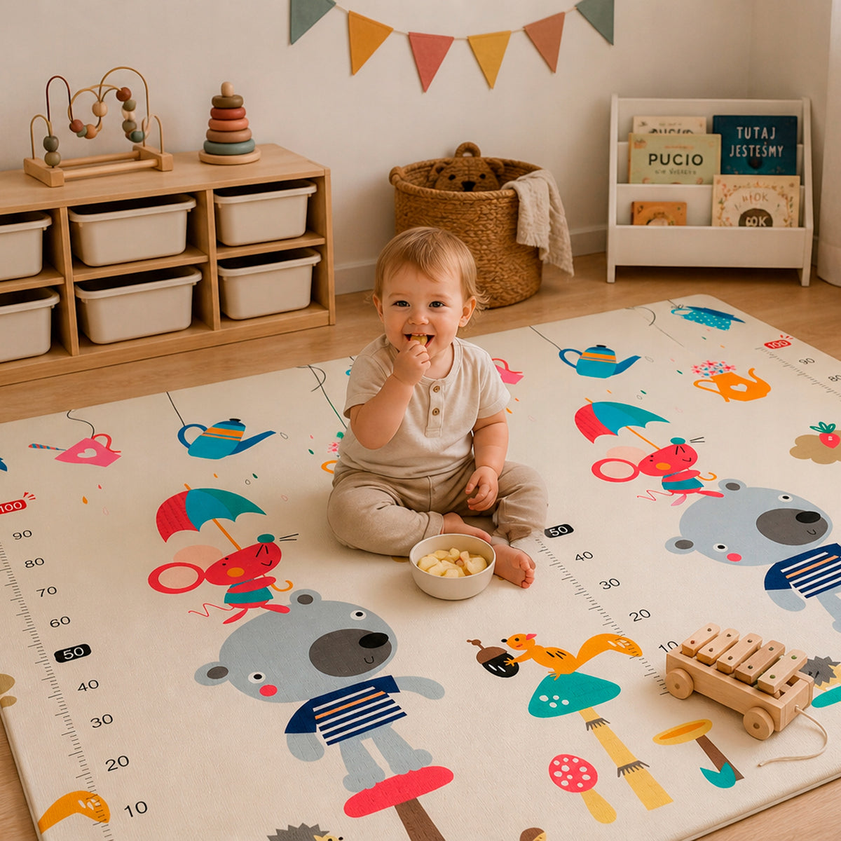 EDUCATIONAL FOAM MAT DOUBLE SIDED FOLDING FOR BABIES 200x180CM Packaging status original