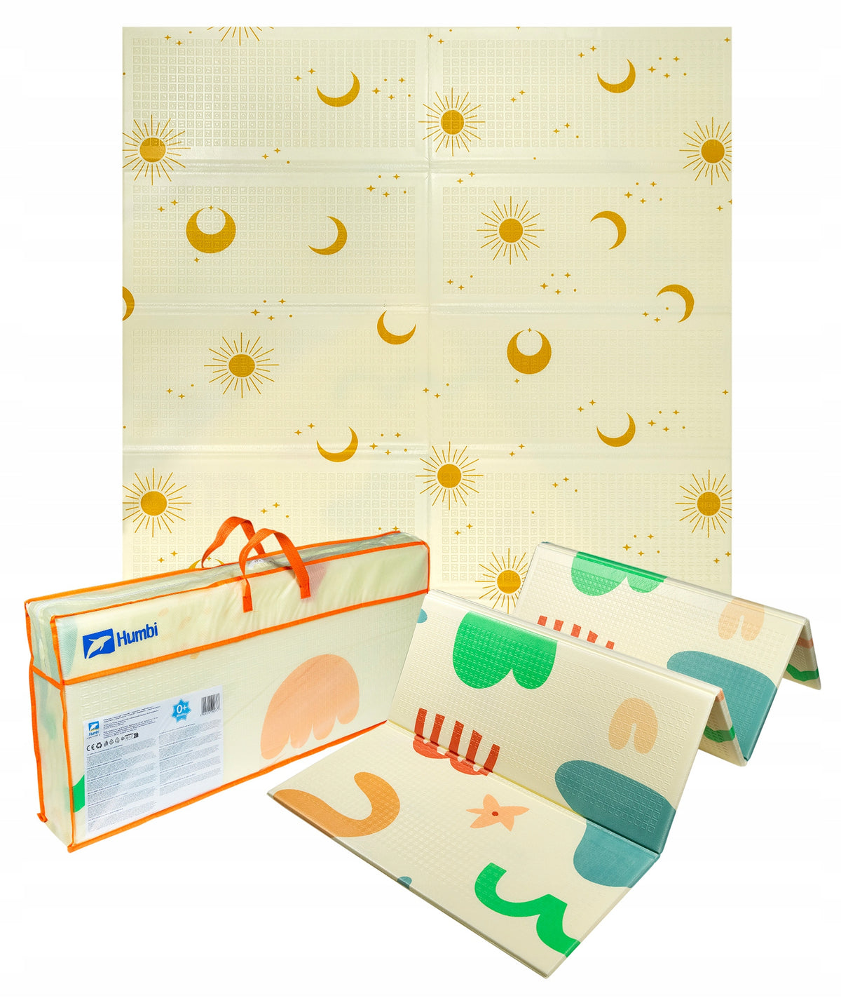 EDUCATIONAL FOAM MAT FOLDING 200X180 XPE SHAPES SUN MOON