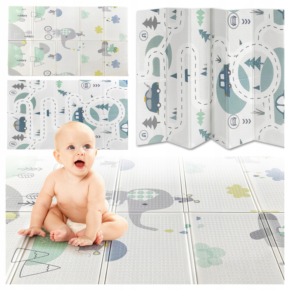 EDUCATIONAL FOAM MAT FOLDING DOUBLE SIDED 120x180 XPE FOAM FOR KIDS