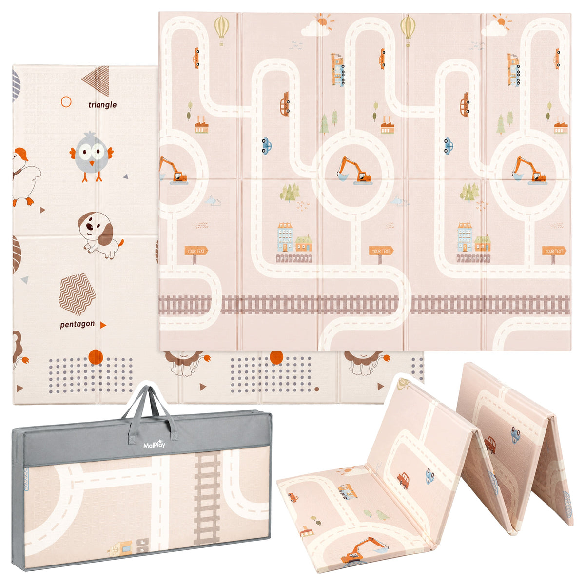 EDUCATIONAL FOAM MAT FOLDING DOUBLE SIDED 180x200 XPE FOAM FOR KIDS