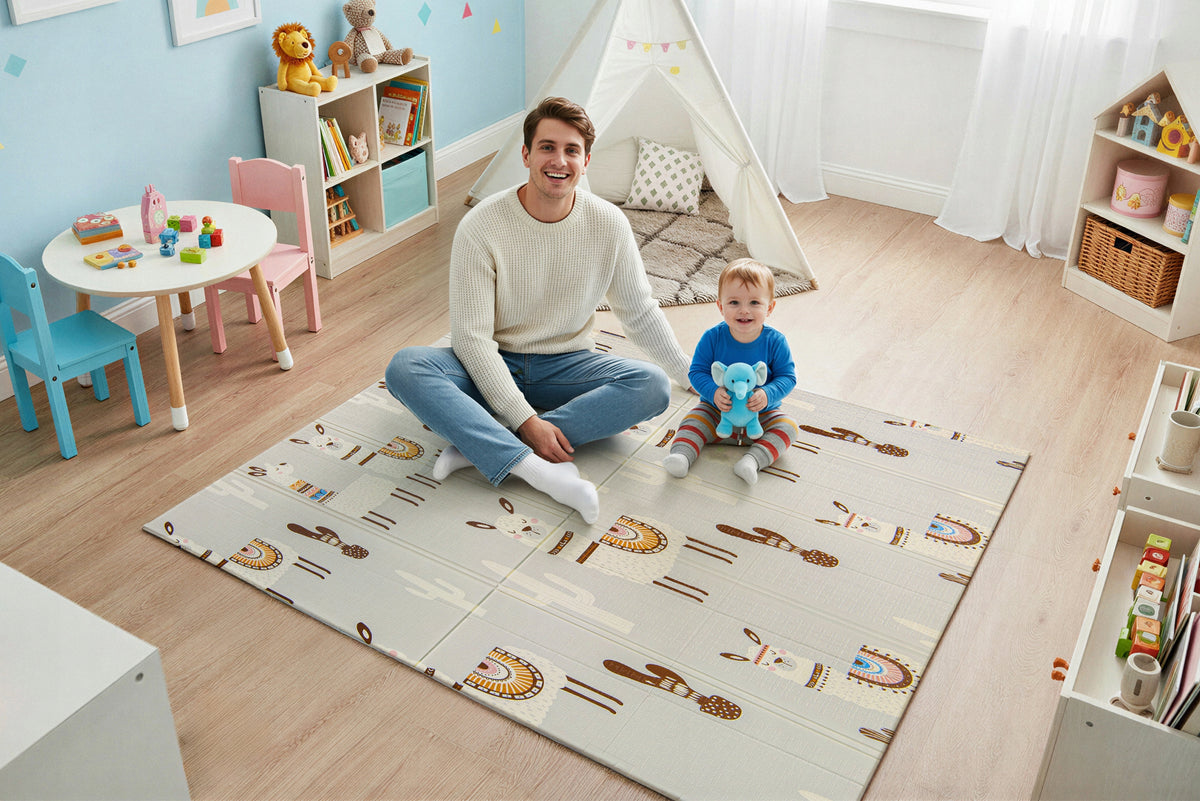 EDUCATIONAL FOAM MAT FOLDING DOUBLE-SIDED LARGE THICK 150x200x1CM 0+ Material other