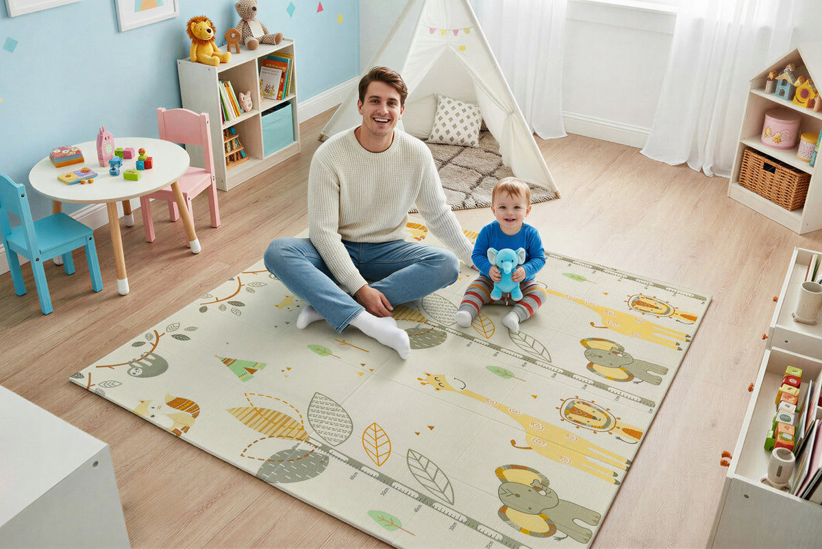 EDUCATIONAL FOAM MAT FOLDING DOUBLE-SIDED LARGE THICK 180x200x1CM 0+ Material other