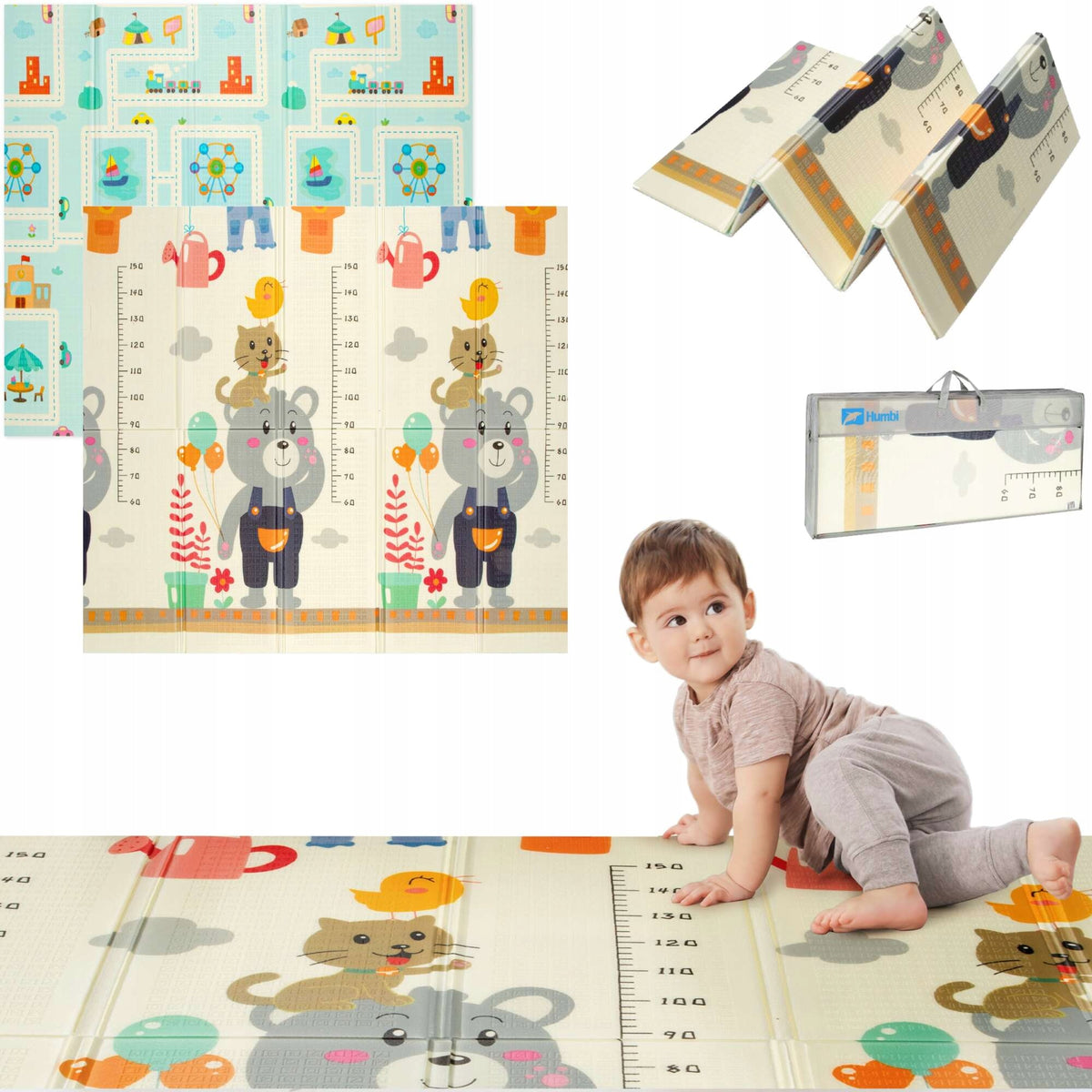 EDUCATIONAL FOAM MAT FOR CHILDREN LARGE STREETS 200x180 XPE MEASURE BAG