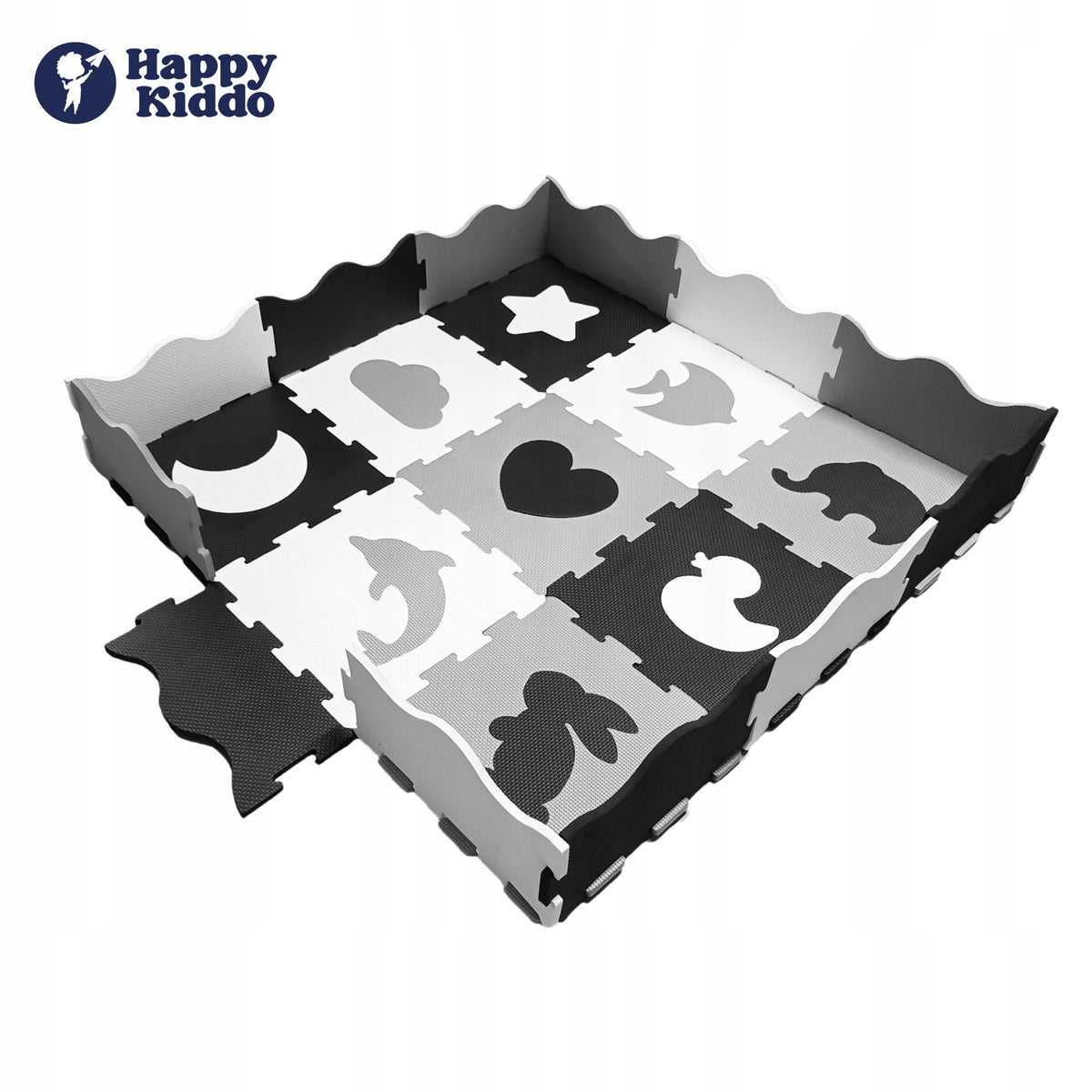 EDUCATIONAL FOAM MAT Happy Kiddo Puzzle Floor Playpen 34 el 126 cm Packaging status original
