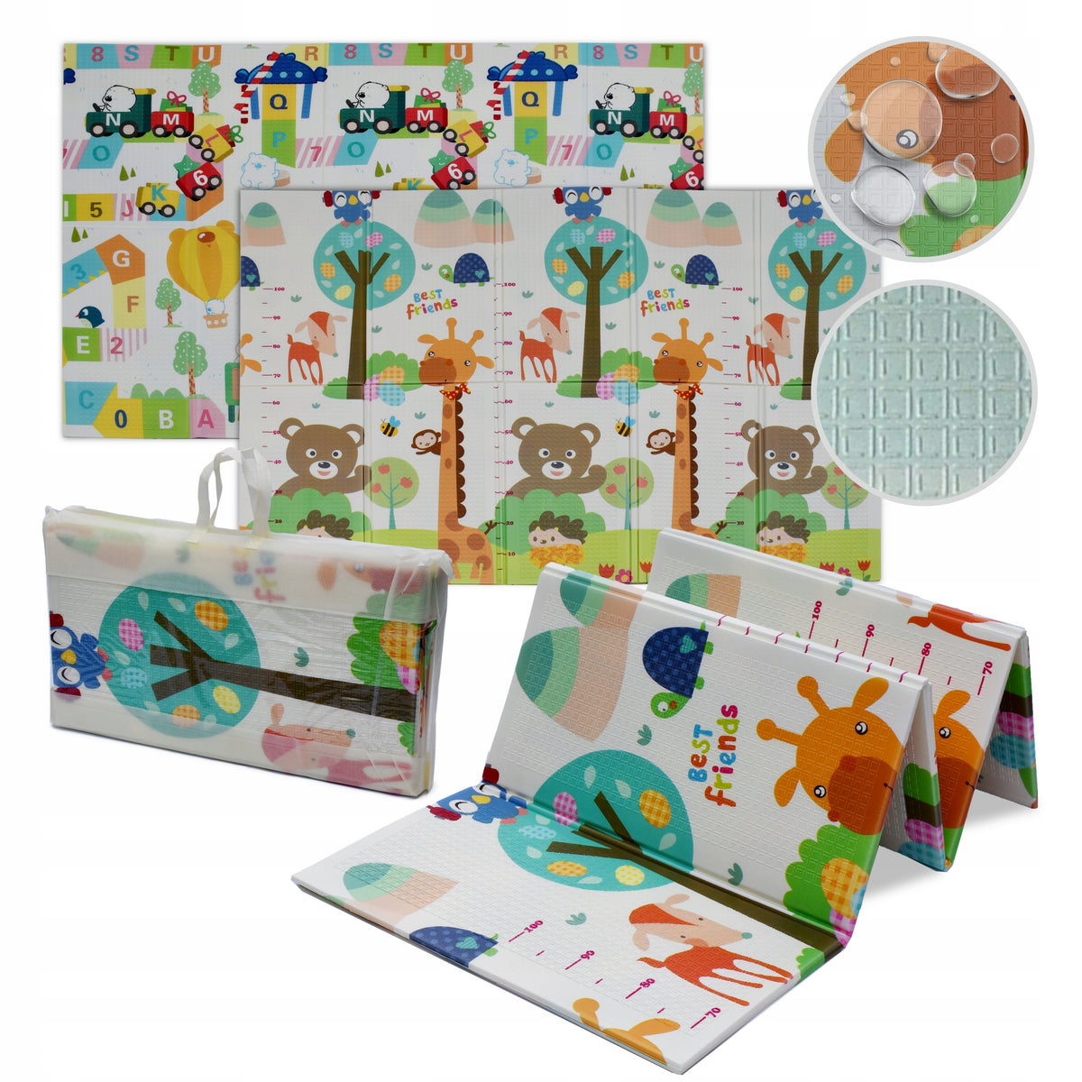 EDUCATIONAL FOLDING FOAM MAT FOR CHILDREN LARGE 180x200 DOUBLE-SIDED THICK Brand no brand